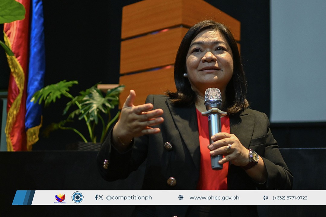 PCC Commissioner Lolibeth Ramit-Medrano delivers concluding message at the last day of the five-day PCC Mandatory Continuing Legal Education program on competition law on December 6, 2024 at the UP-BGC Campus.